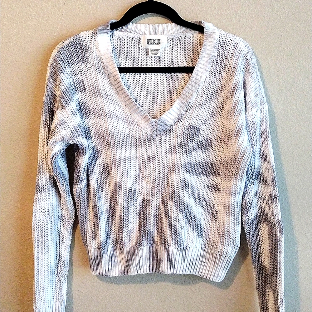 Pink V-Neck Knit Sweater